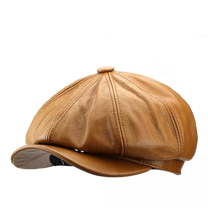 Cocteau Men's Cowhide Leather Newsboy Cap – view 4