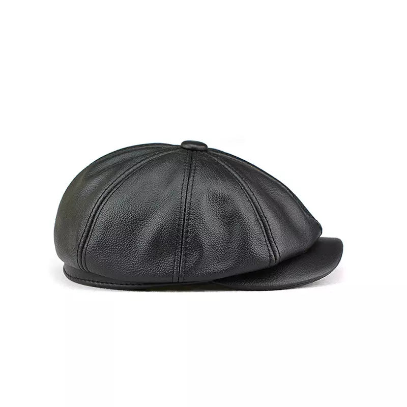 Cocteau Men's Cowhide Leather Newsboy Cap – view 5