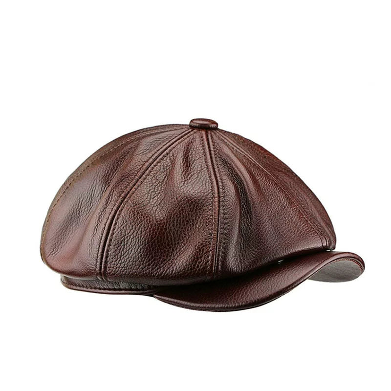 Cocteau Men's Cowhide Leather Newsboy Cap – view 6