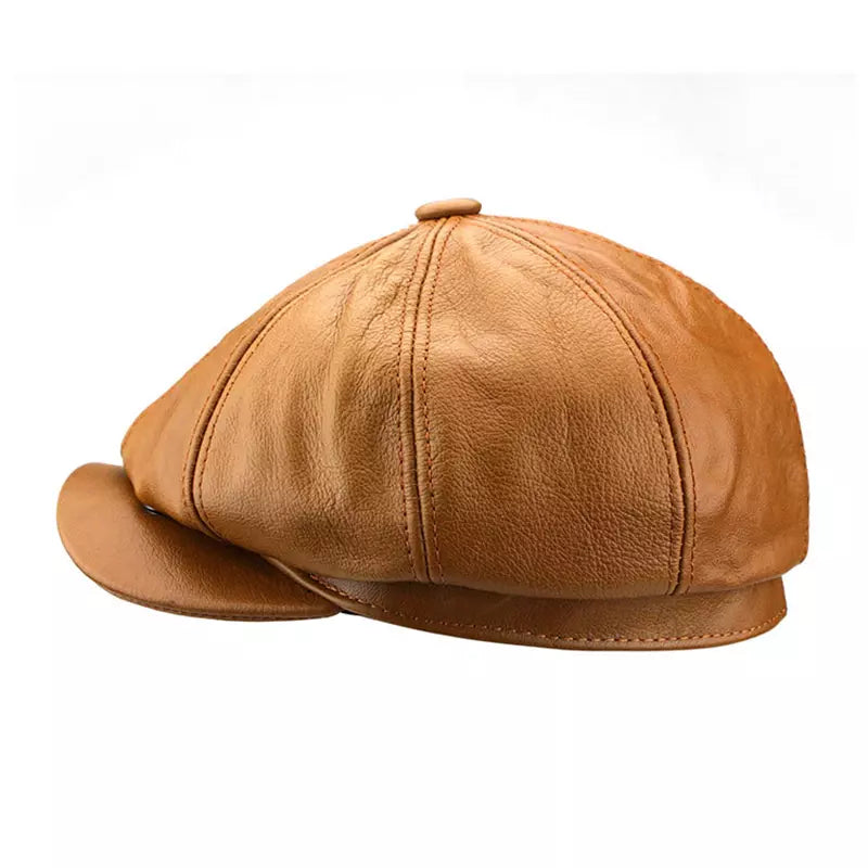 Cocteau Men's Cowhide Leather Newsboy Cap – view 7