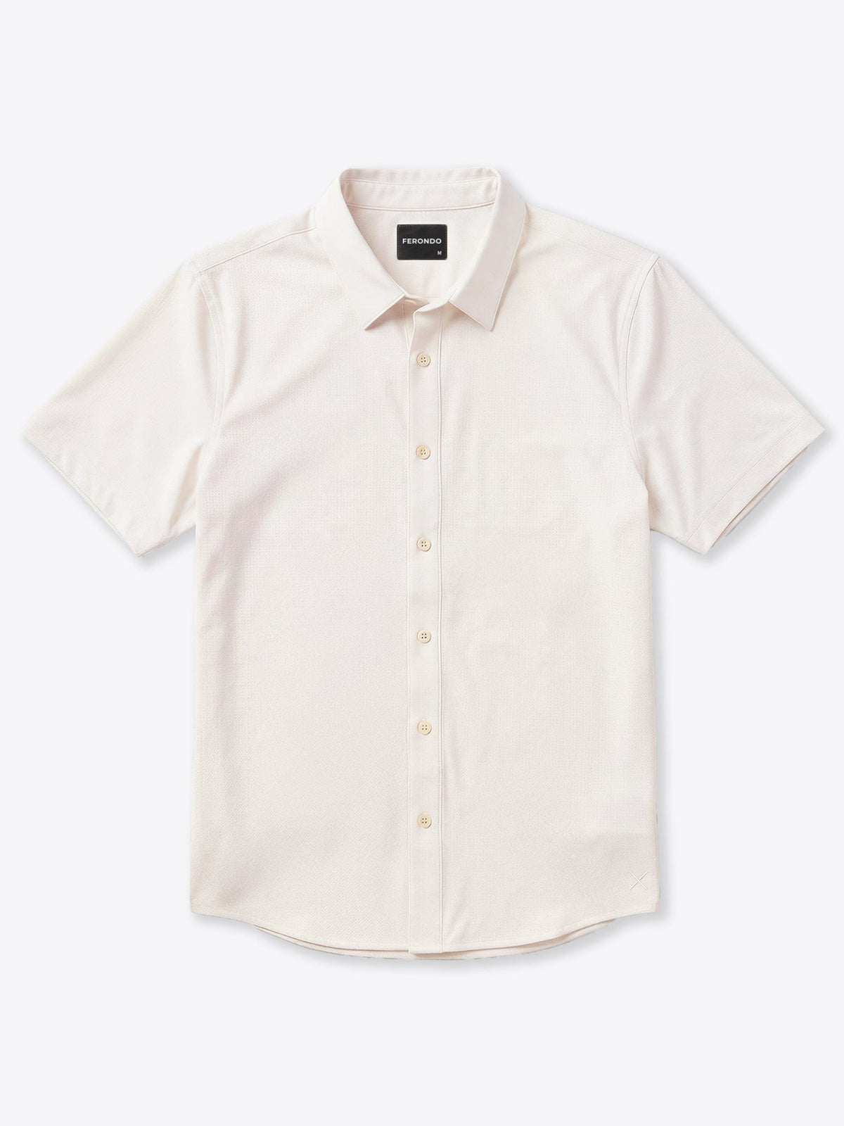 Men's Micro-Perforated Performance Button-Up Shirt in Bone – view 1