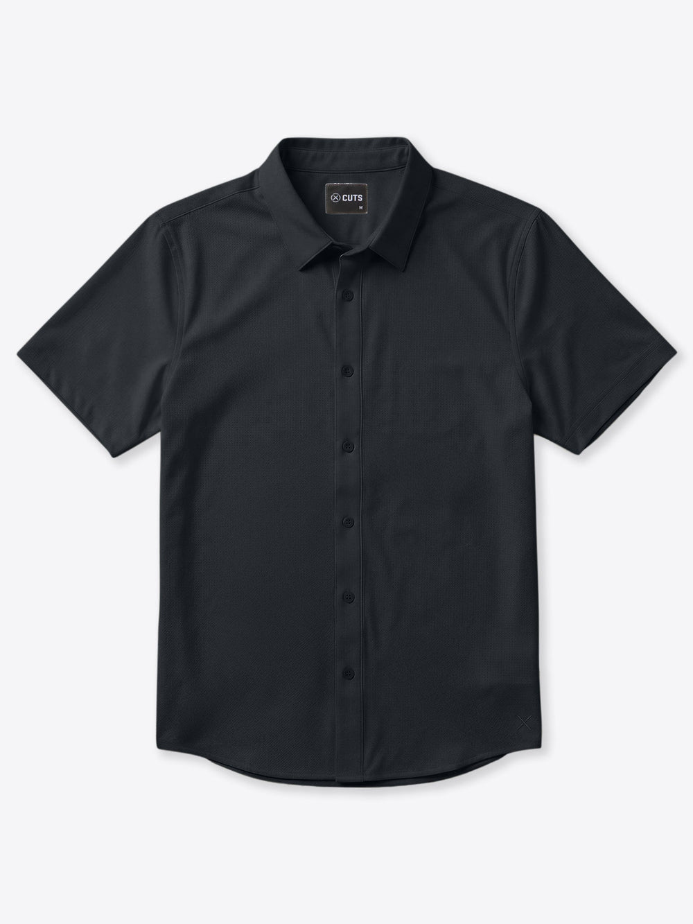 Crossover Men's Performance Button-Up Shirt – Breathable Micro-Perforated Fabric, Smart-Casual | Obsidian