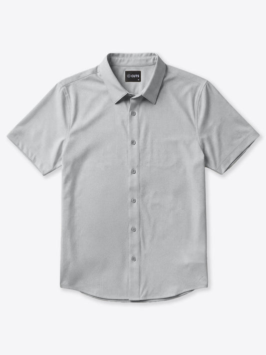 Men's Micro-Perforated Performance Button-Up Shirt – Breathable Warm-Weather Fabric, Tailored Fit | Vapor
