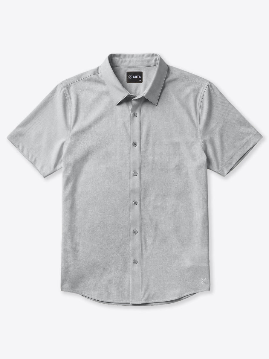 Men's Micro-Perforated Performance Button-Up Shirt – Breathable Warm-Weather Fabric, Tailored Fit | Vapor