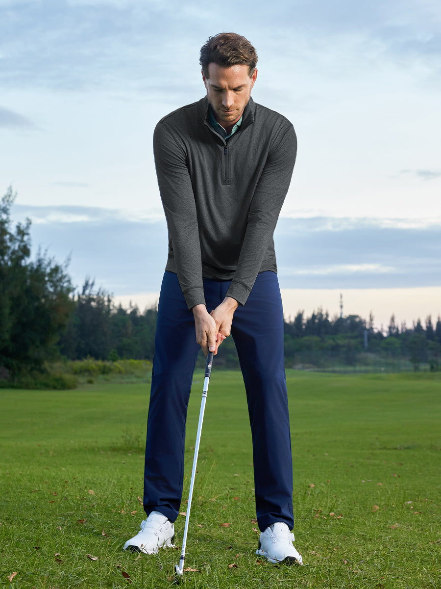Men's Melange Quarter Zip Pullover – view 5