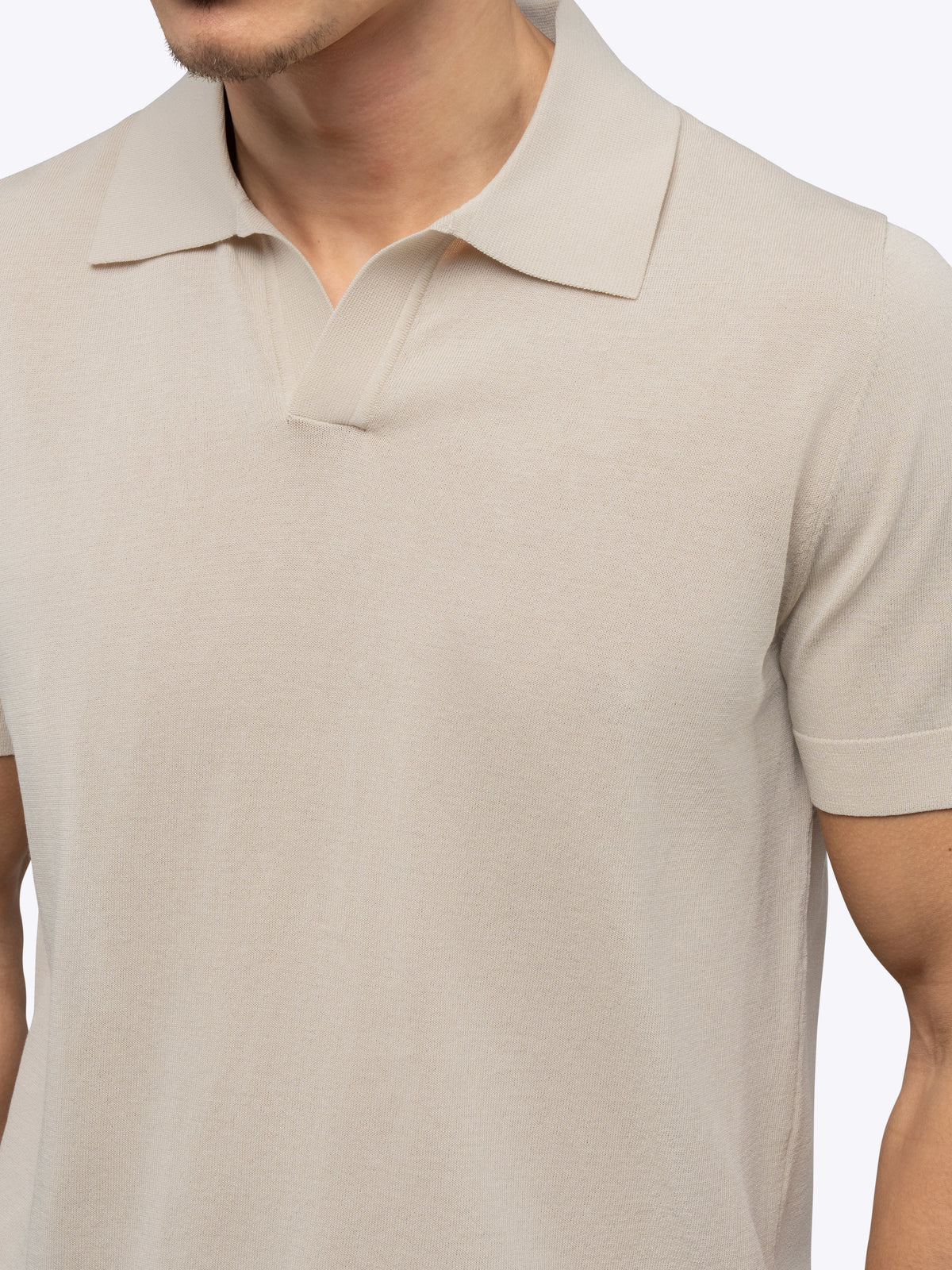 Riviera Men's Knit Polo in Sand Dune – view 6