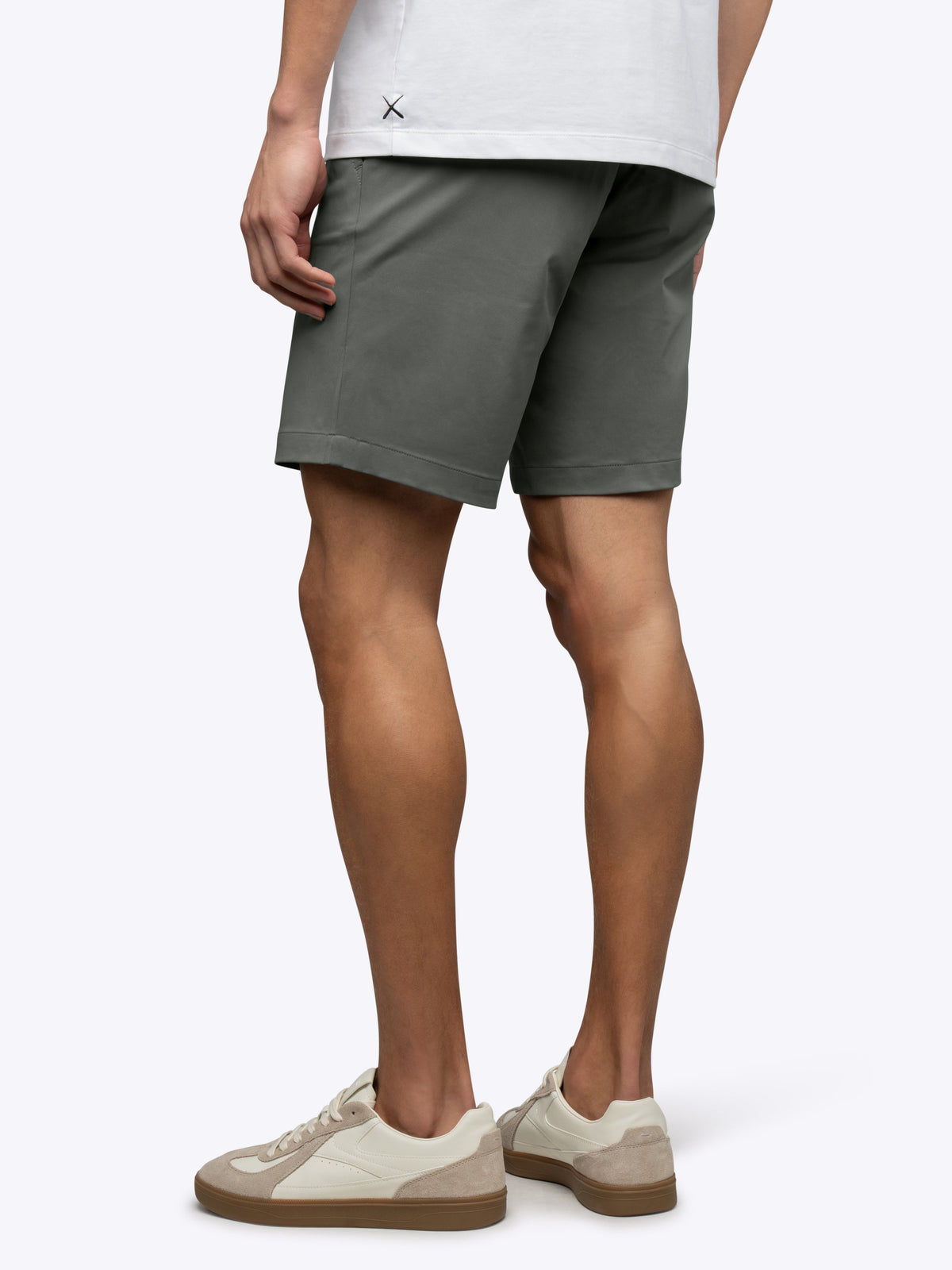Men's Everyday Chino Shorts – Trouser-Style Button Closure, Hidden Zip Pocket, Classic Fit | Castor Grey – view 2