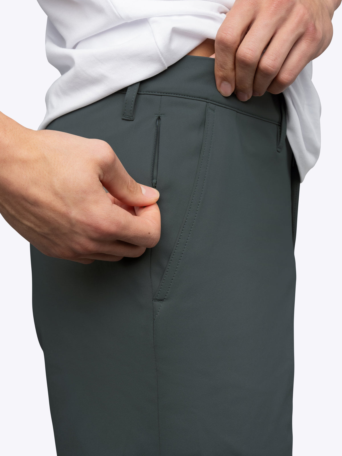 Men's Everyday Chino Shorts – Trouser-Style Button Closure, Hidden Zip Pocket, Classic Fit | Urban Chic – view 4