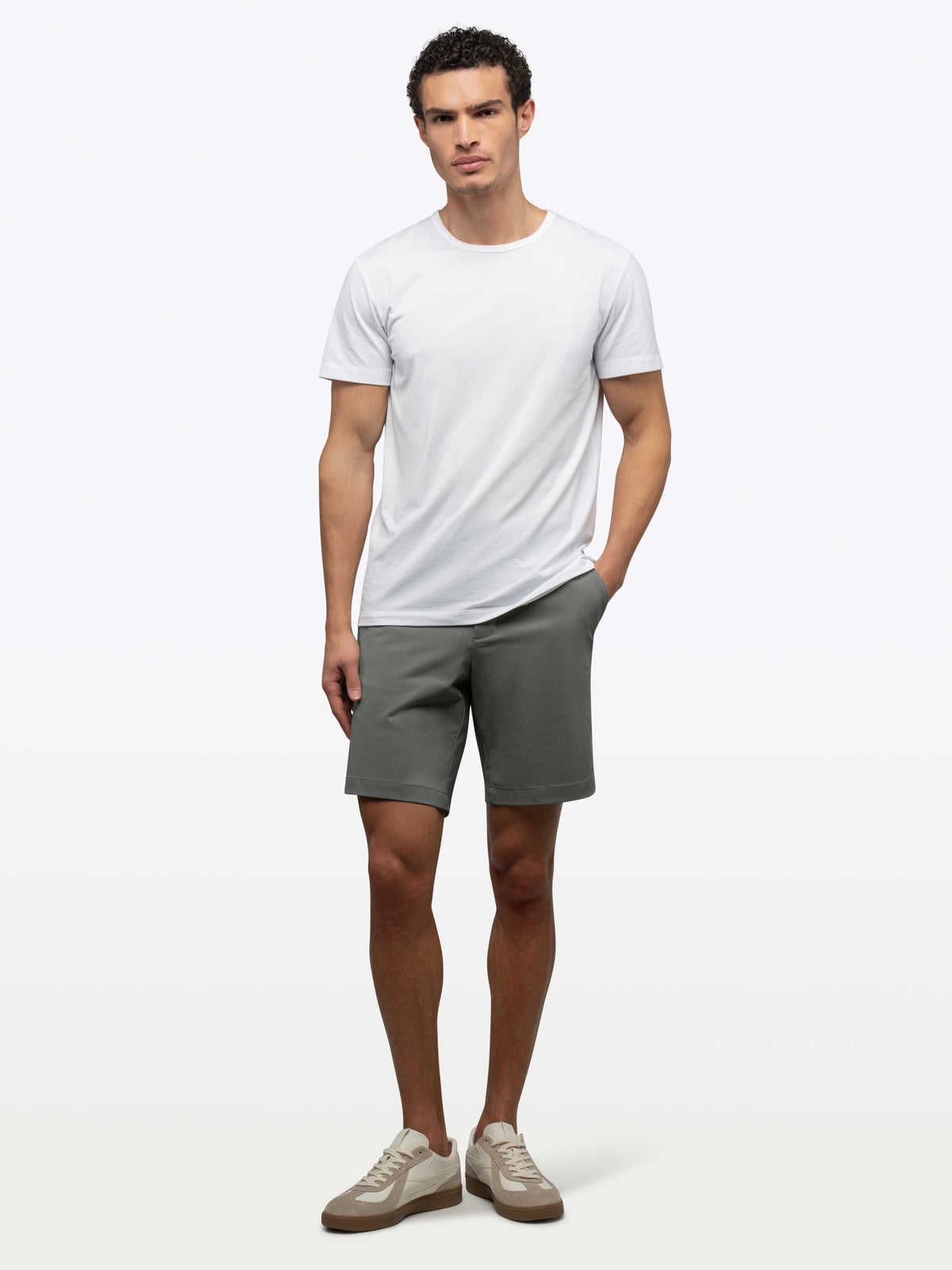 Men's Everyday Chino Shorts – Trouser-Style Button Closure, Hidden Zip Pocket, Classic Fit | Castor Grey – view 3