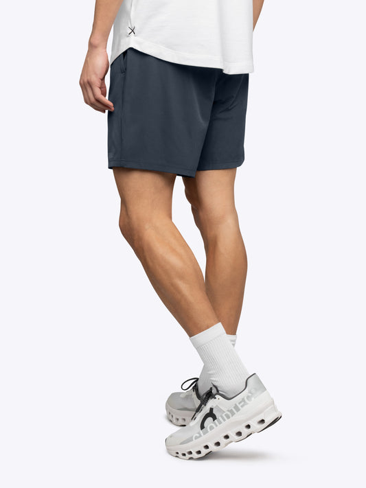 Men's 7 Inch Lined Training Shorts – Built-In Boxer Brief Liner, Breathable Fabric, Classic Fit | Iron Navy