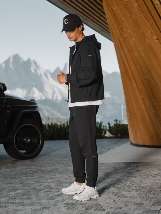 Men's Textured Performance Joggers in Black – view 1