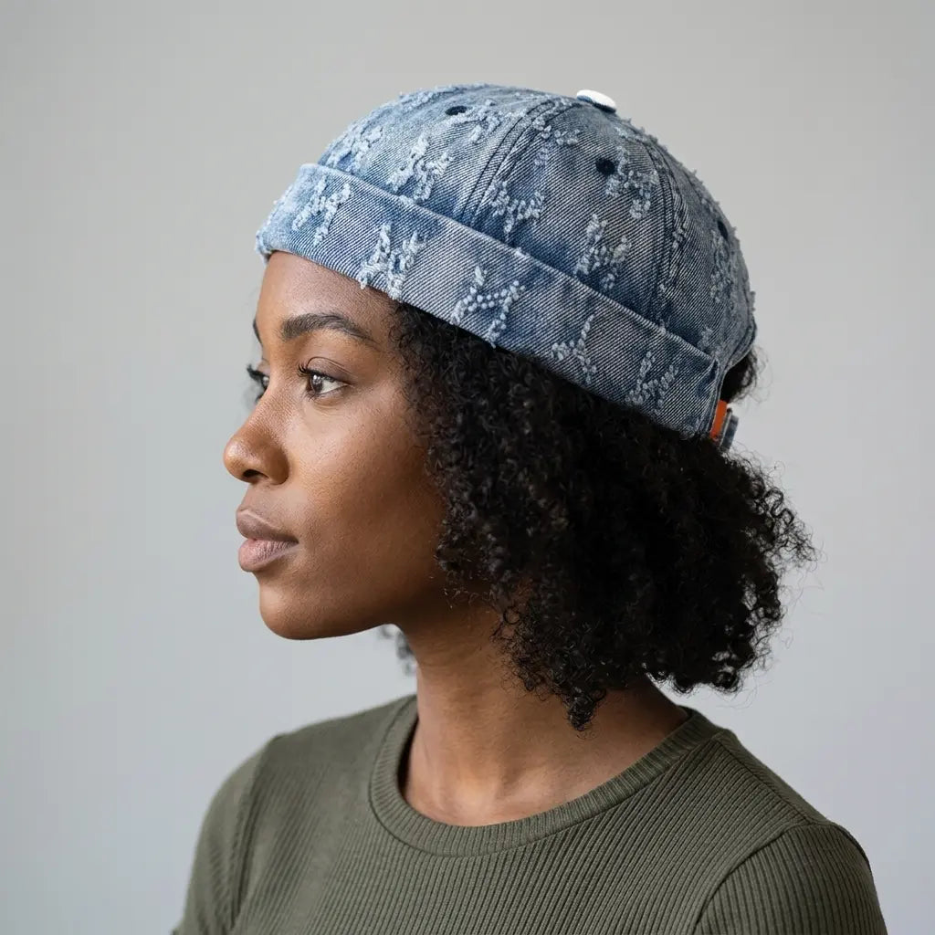 Dalkeith Men's Ripped Denim Docker Cap – view 9