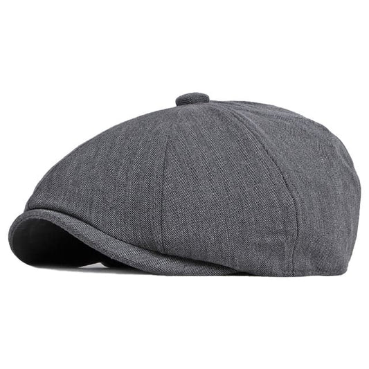 Dalkey Men's Fine Herringbone Cotton Newsboy Cap – Adjustable 55–60 cm Fit, Seven Colours