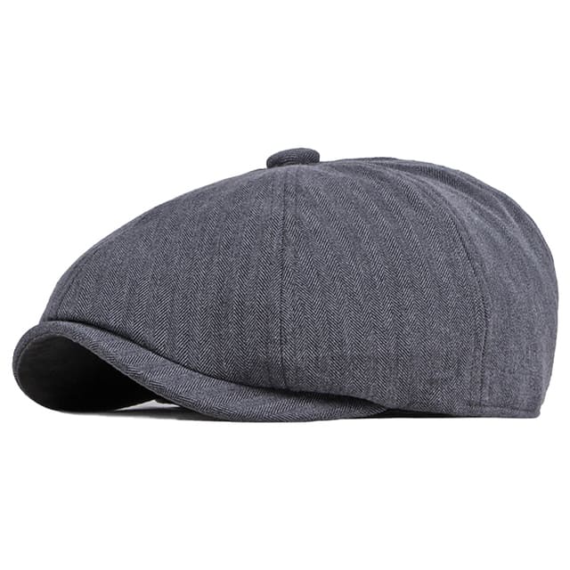 Dalkey Men's Fine Herringbone Cotton Newsboy Cap – Adjustable 55–60 cm Fit, Seven Colours