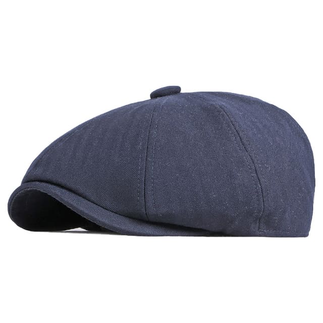 Dalkey Men's Fine Herringbone Cotton Newsboy Cap – Adjustable 55–60 cm Fit, Seven Colours