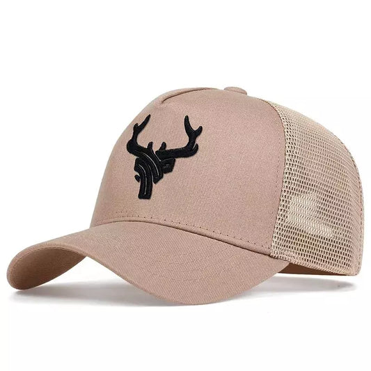 Deer Head Men's Organic Cotton Trucker Baseball Cap – view 1