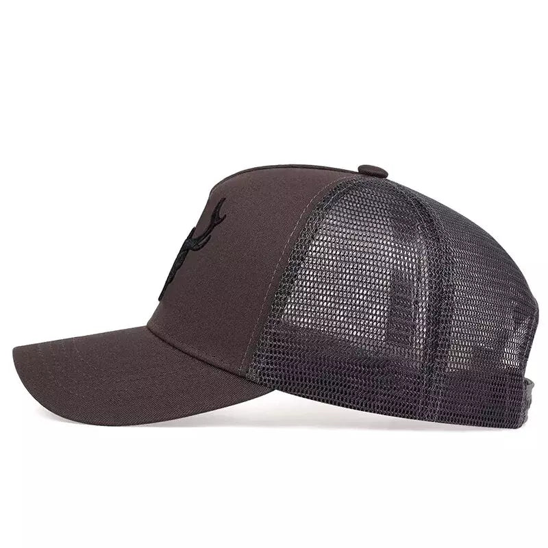 Deer Head Men's Organic Cotton Trucker Baseball Cap – view 7