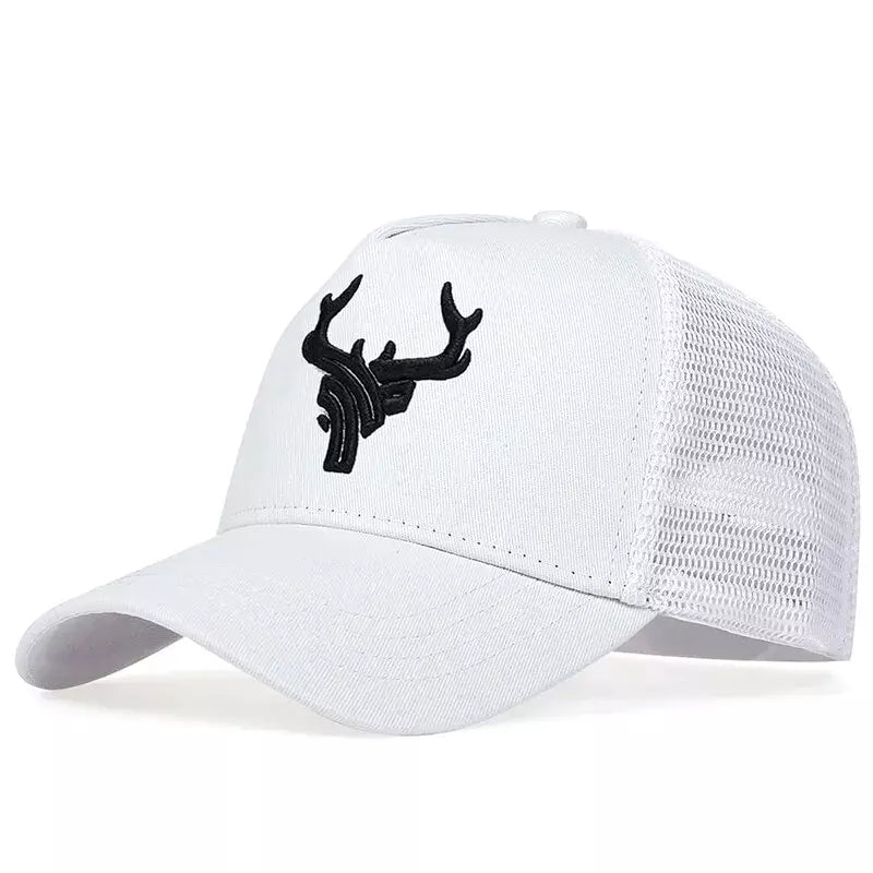 Deer Head Men's Organic Cotton Trucker Baseball Cap – view 4