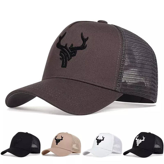 Deer Head Men's Organic Cotton Trucker Baseball Cap – view 2