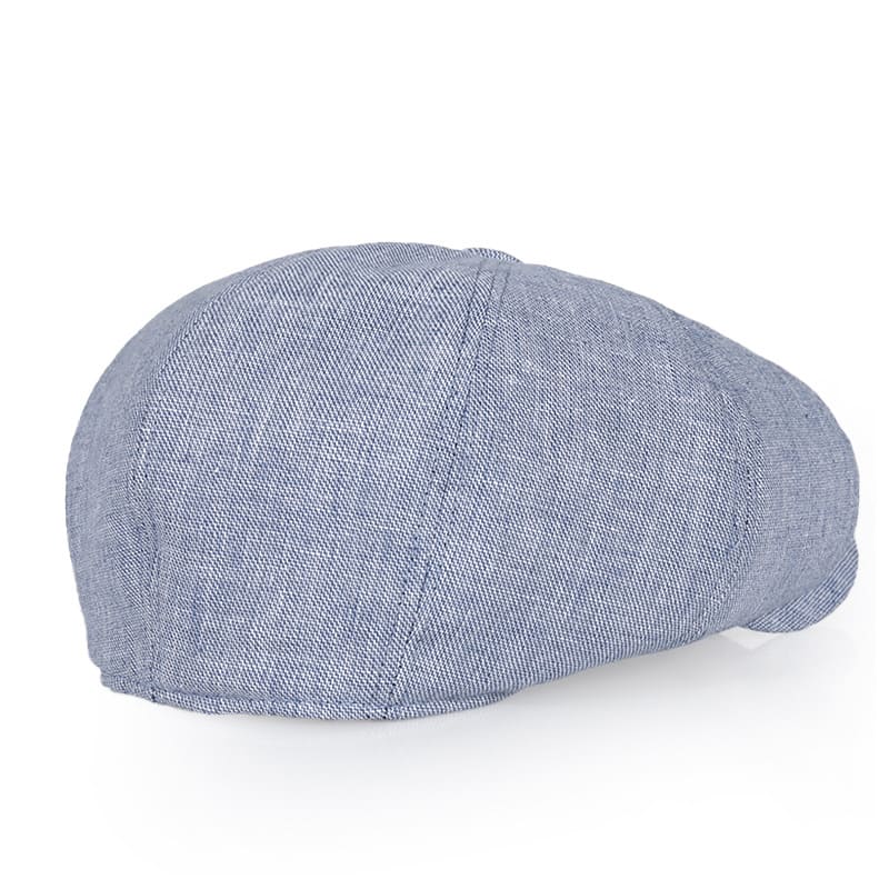 Derby Men's Linen Newsboy Cap in Blue – view 3
