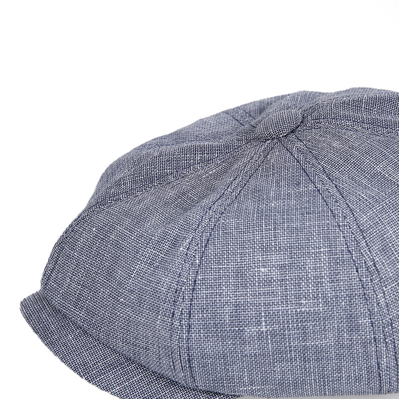 Derby Men's Linen Newsboy Cap in Blue – view 4