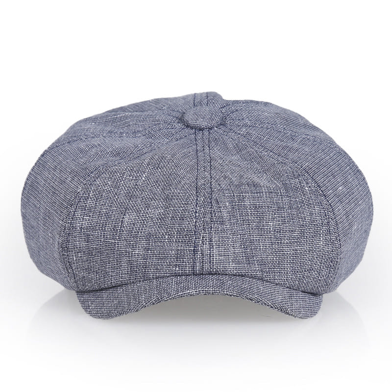 Derby Men's Linen Newsboy Cap in Blue – view 2