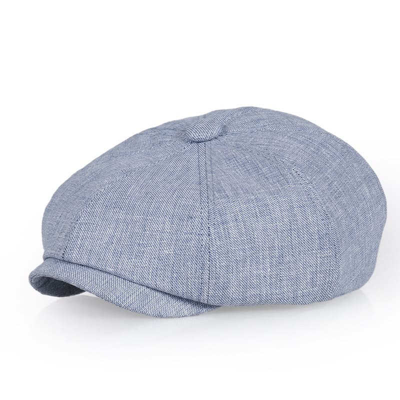 Derby Men's Linen Newsboy Cap in Blue – view 1