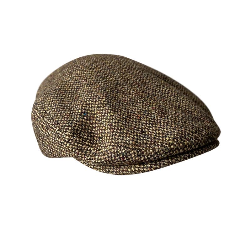 Durham Men's Dotted Wool Flat Cap – Wool, Dot Pattern, Two Adjustable Sizes from 56 to 60 cm | Brown – view 3