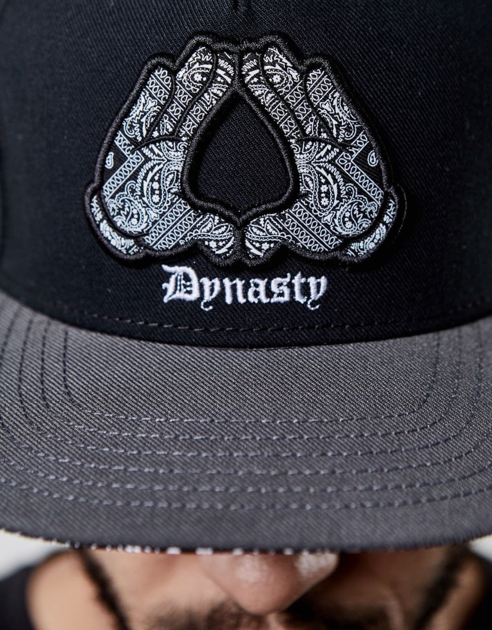 Dynasty Men's Cotton Snapback Baseball Cap in Black – view 4
