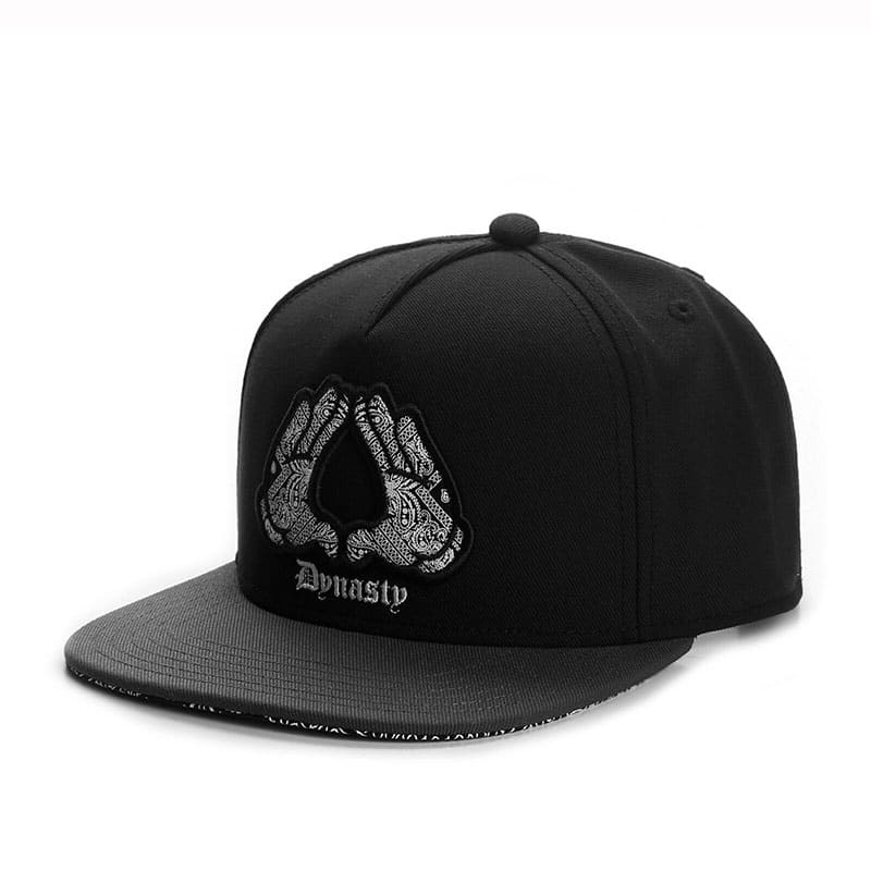 Dynasty Men's Cotton Snapback Baseball Cap in Black – view 1