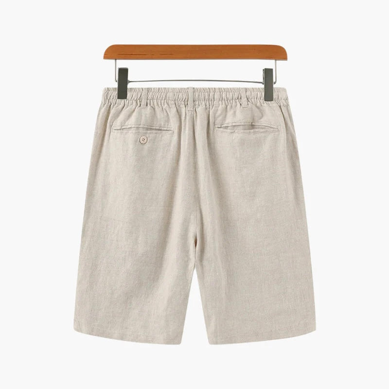 Como Men's Linen Shorts – Adjustable Drawstring Waist, Relaxed Tailored Fit, Breathable Warm-Weather Linen