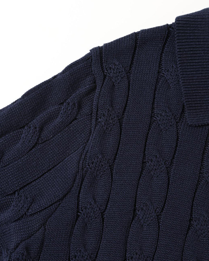Florence Men's Cotton Cable Knit Polo – view 14