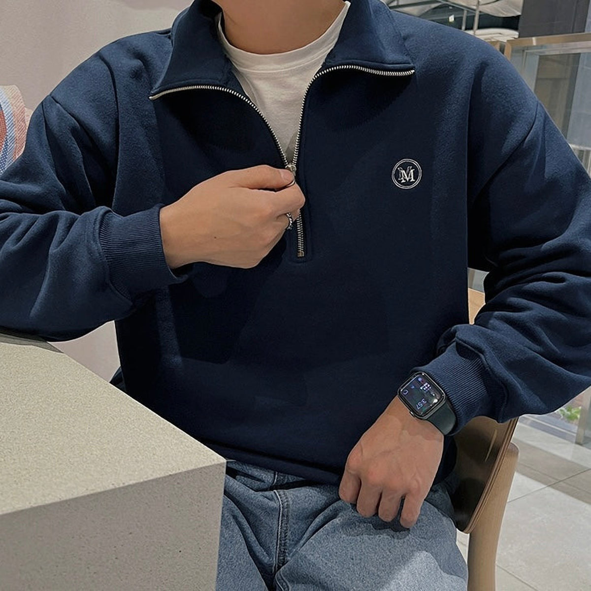 Seoul Men's Cotton Half Zip Sweatshirt – view 1