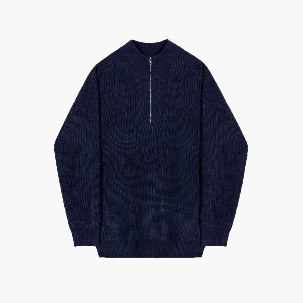 Jeonju Men's Cotton Knit Half Zip Jumper – view 1