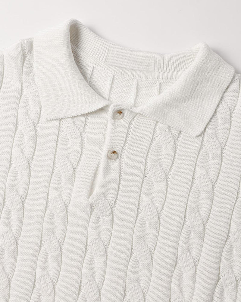 Florence Men's Cotton Cable Knit Polo – view 19
