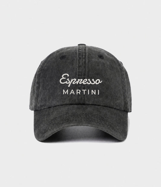Espresso Martini Men's Washed Cotton Baseball Cap in Black – view 1