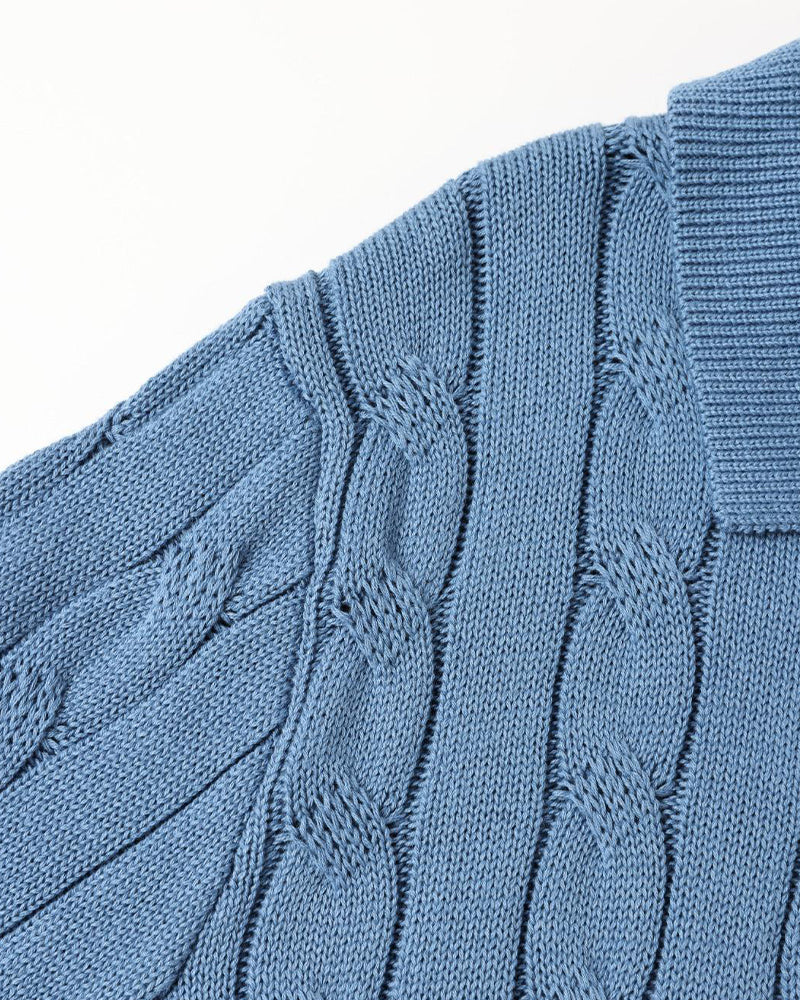 Florence Men's Cotton Cable Knit Polo – view 9