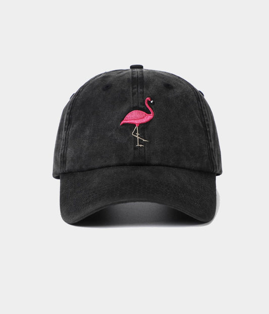 Flamingo Men's Embroidered Washed Cotton Baseball Cap – view 1