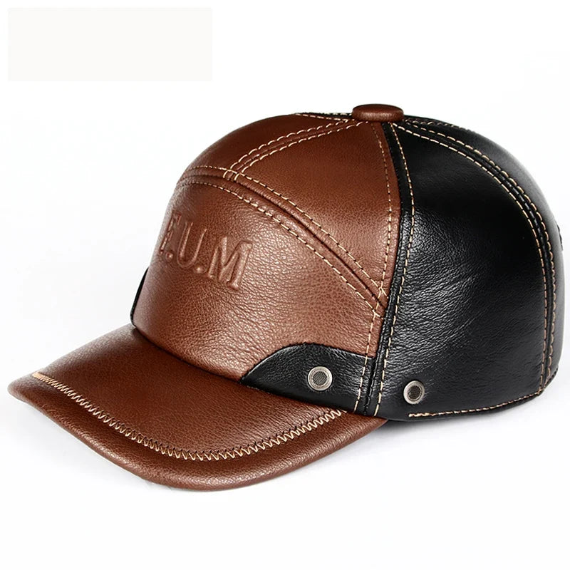 Men's Sheepskin Leather Baseball Cap – view 3