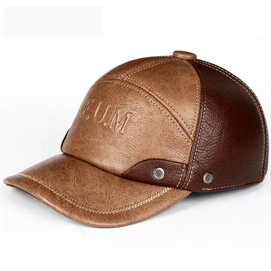 Men's Sheepskin Leather Baseball Cap – view 2