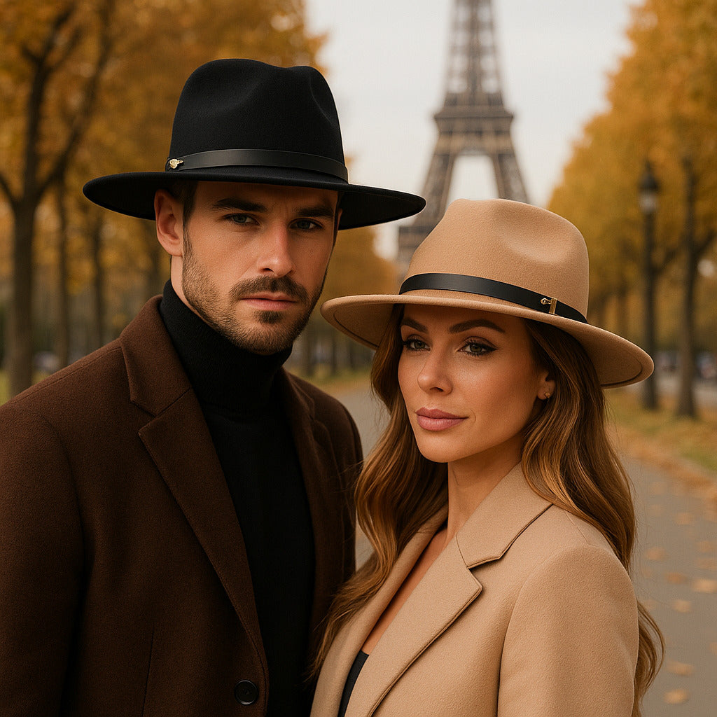 Men's Wool Fedora Hat with Gold-Tone Ring Accent – view 2