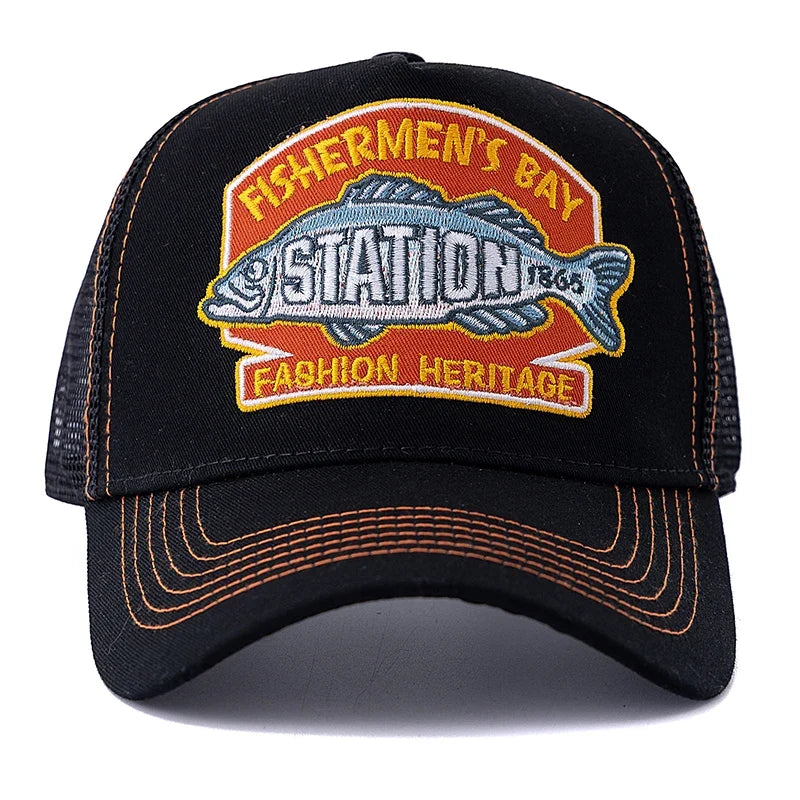 Fishermen's Bay Men's Patch Trucker Baseball Cap – view 7