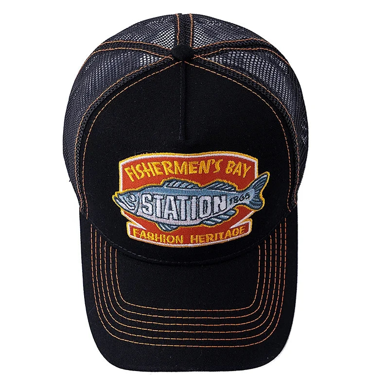 Fishermen's Bay Men's Patch Trucker Baseball Cap – view 8