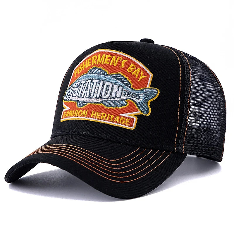 Fishermen's Bay Men's Patch Trucker Baseball Cap – view 6