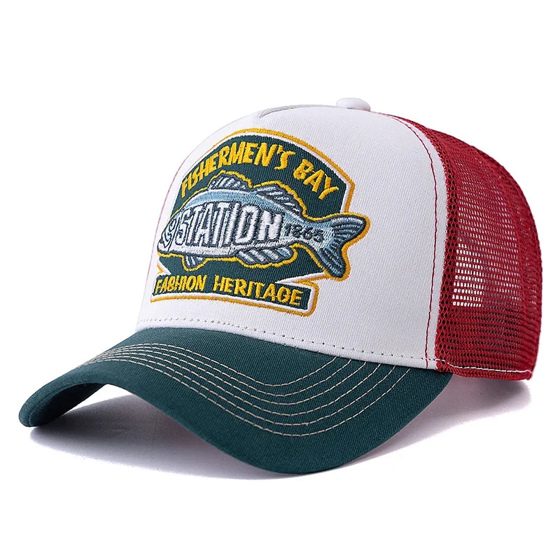 Fishermen's Bay Men's Patch Trucker Baseball Cap – view 3