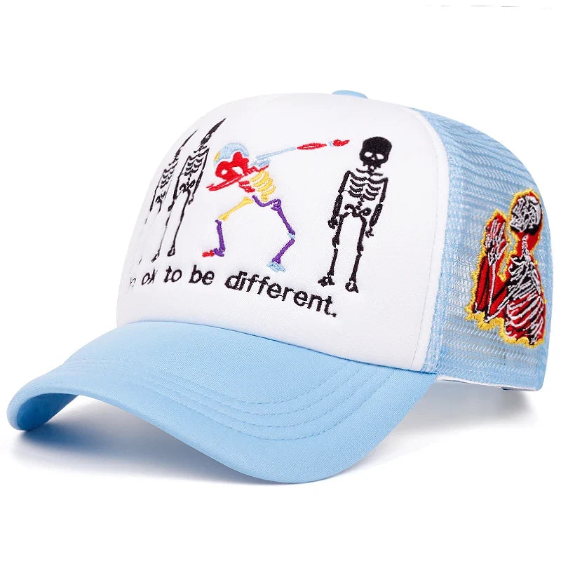 Five Skeleton Men's Embroidered Trucker Baseball Cap – view 1