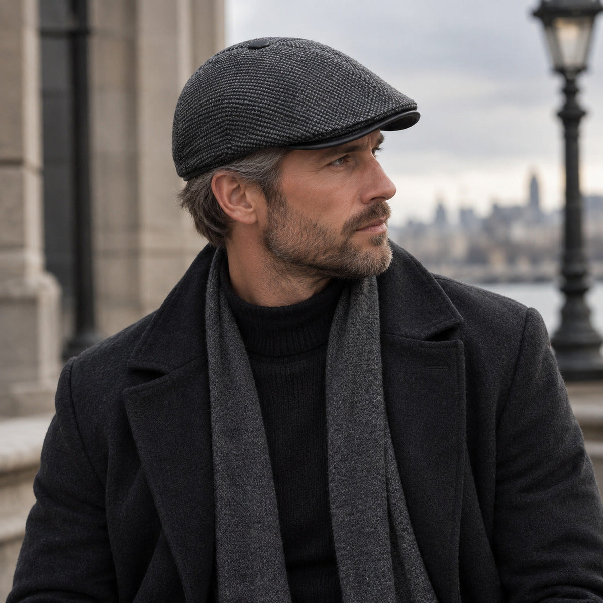 Men's Herringbone Cotton Flat Cap – view 2
