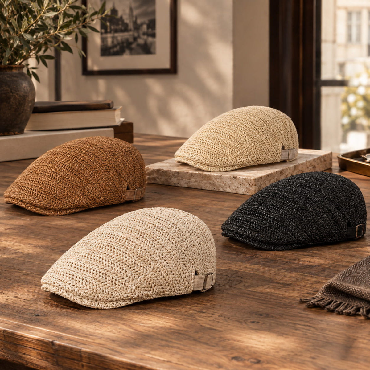 Men's Hollow Woven Flat Cap – view 3