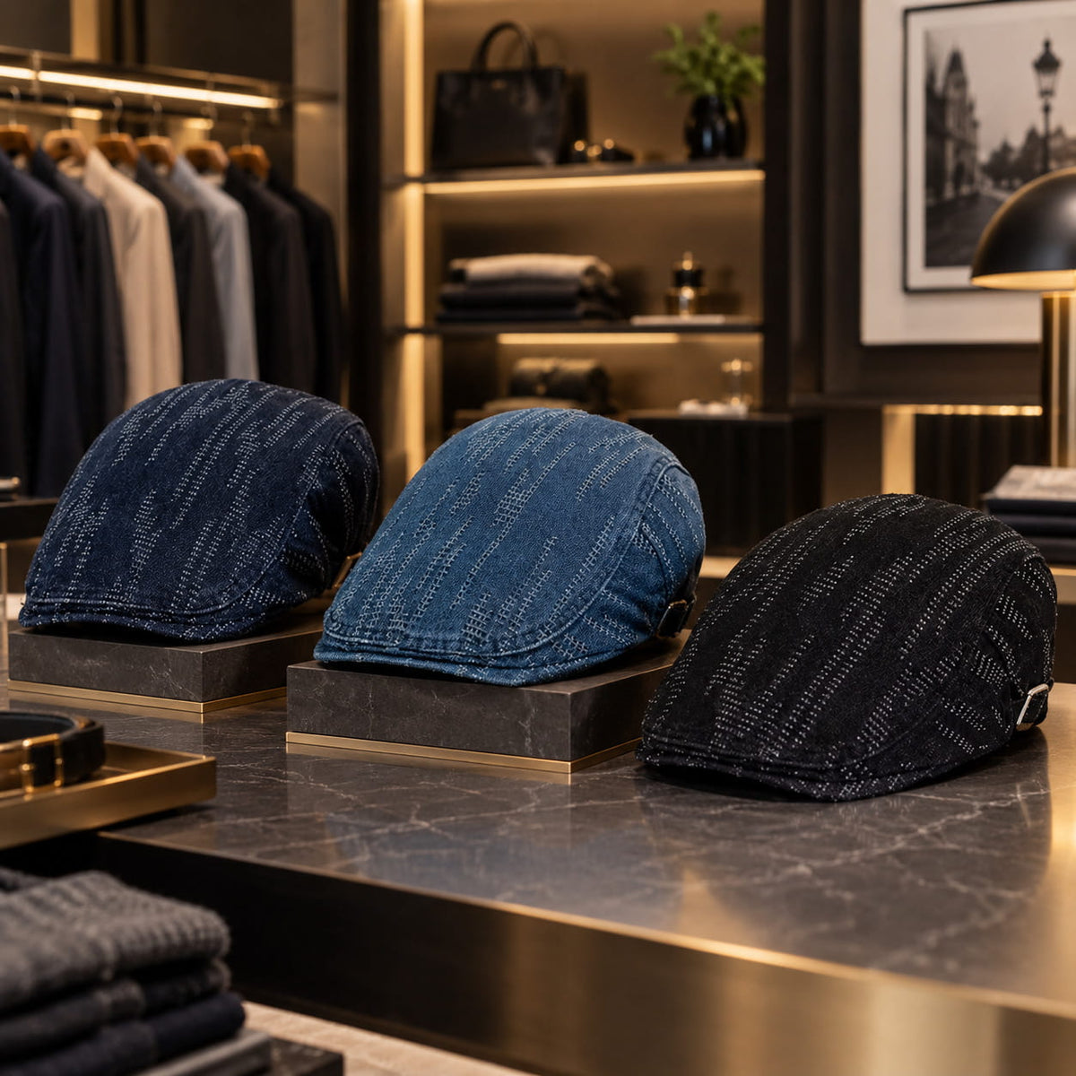 Men's Ripped Denim Flat Cap – view 3