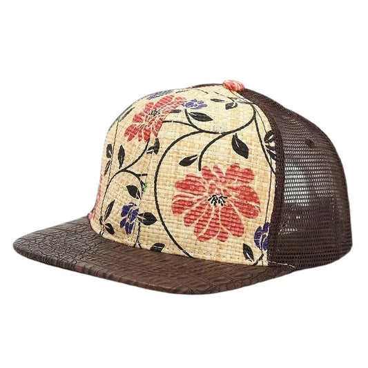 Floral Print Men's Trucker Snapback Baseball Cap – view 1